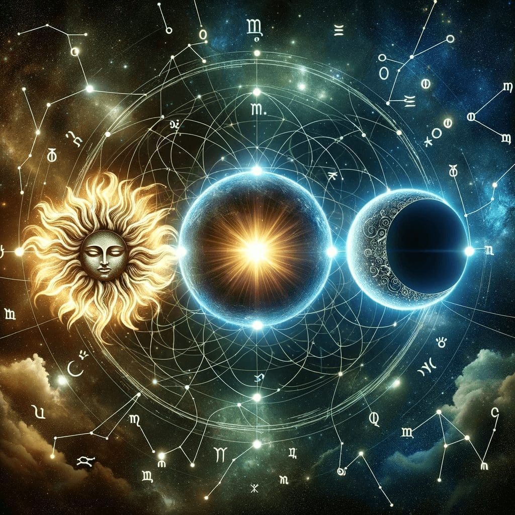 Decoding the Celestial Trio- Sun, Moon, and Rising Signs