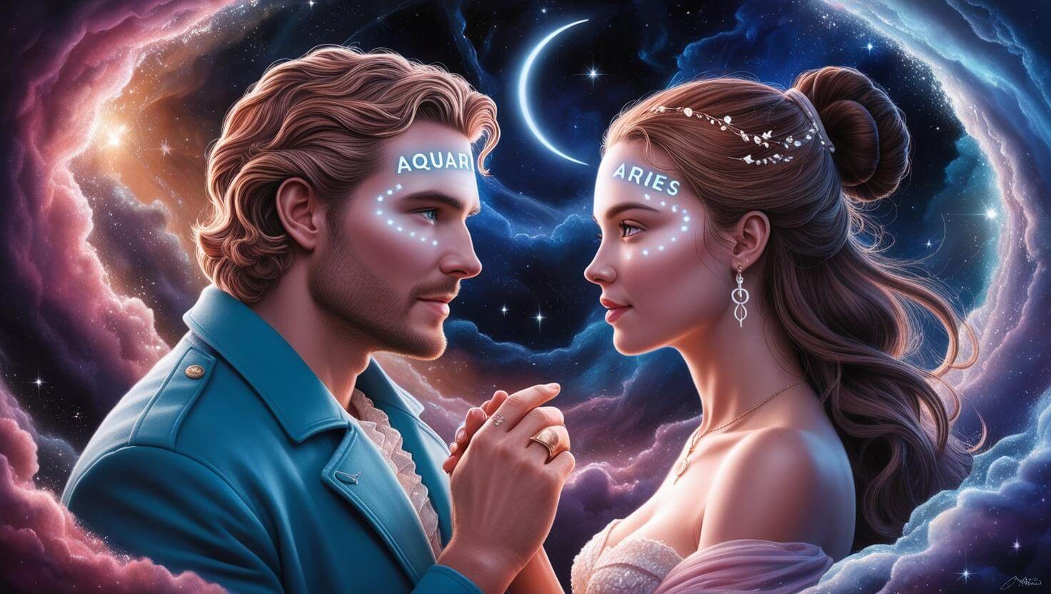 Aquarius Man and Aries Woman - Love Compatibility Calculator