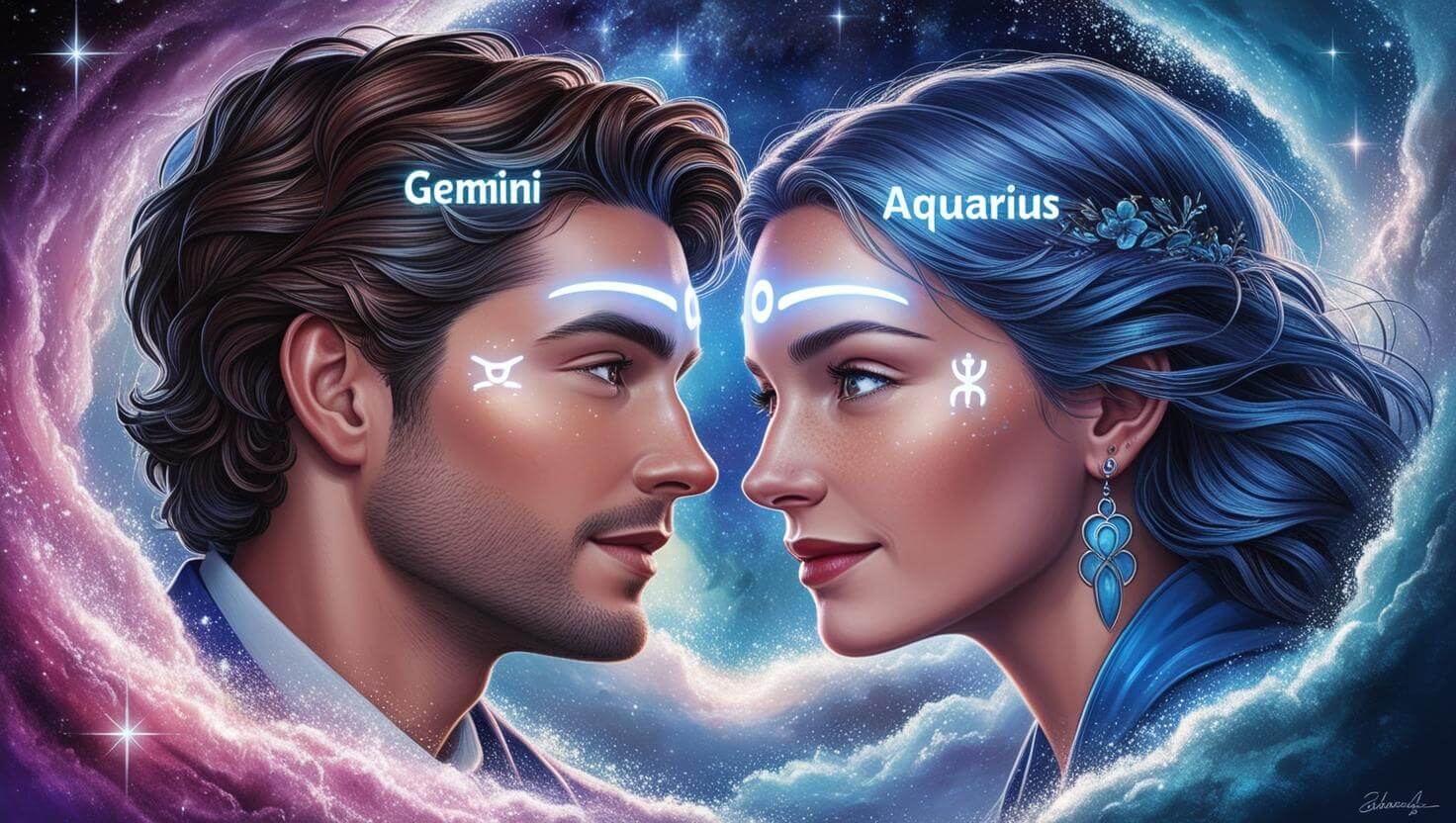 Gemini Man and Aquarius Woman - Love Compatibility Calculator
