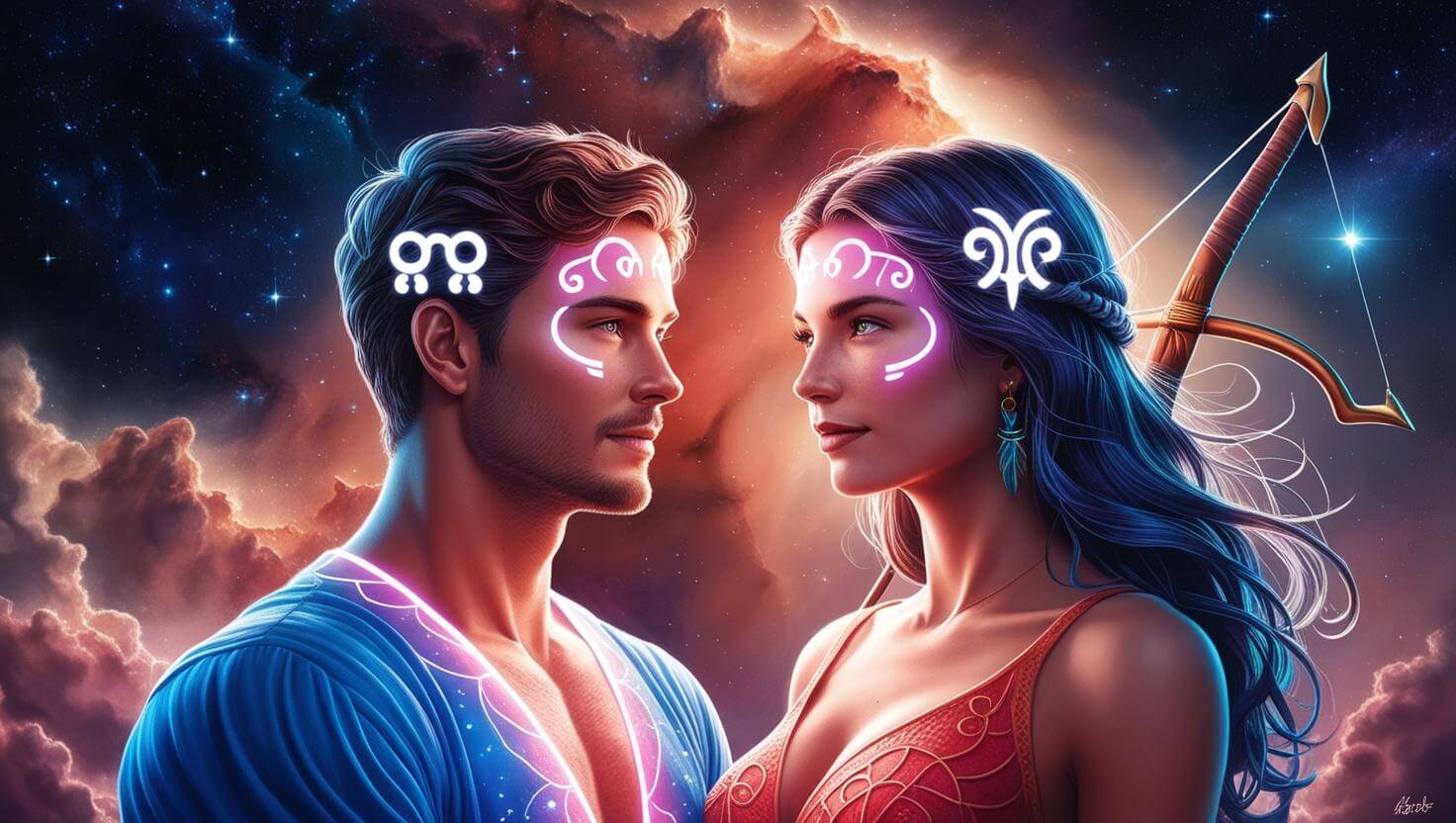 Gemini Man and Sagittarius Woman - Love Compatibility Calculator