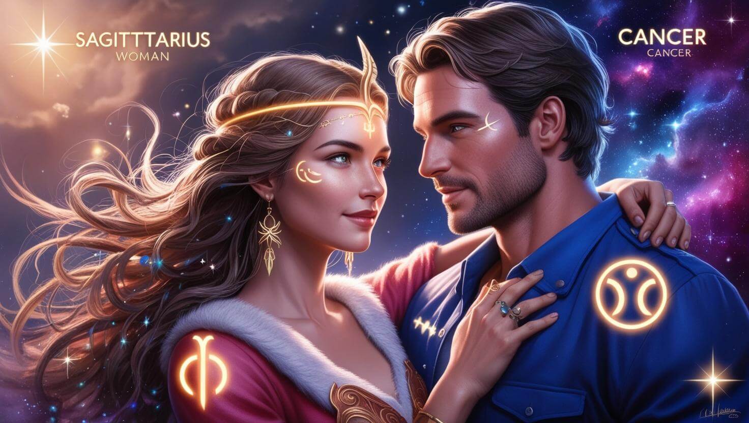 Sagittarius Woman and Cancer Man - Love Compatibility Calculator